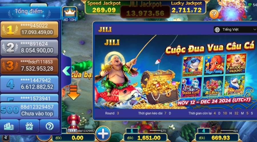 bắn cá đổi thưởng jackpot fishing